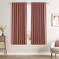Guken 100% Blackout Curtains 63 Inch Length 2 Panels Set for Girls Bedroom Back Tab Thermal Insulated Black Out Linen Drapes Room Darkening Window Curtains 63 Inches Long,Dusty Rose