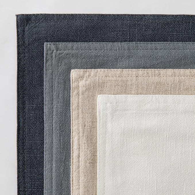 MIULEE Neutral Cream/Gray Linen Pillow Covers Pack of 4 Decorative Natural Solid Throw Pillow Covers Soft Accent Boho Farmhouse Couch Pillowcases Modern Home Decors for Living Room Bed Sofa 18x18 Inch