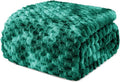 Exclusivo Mezcla Fleece Twin Blanket for Bed, Extra Large Fuzzy Tie-dye Teal Bed Blankets, Soft Cozy Plush Sofa Throws for All Seasons, 90x66 Inches