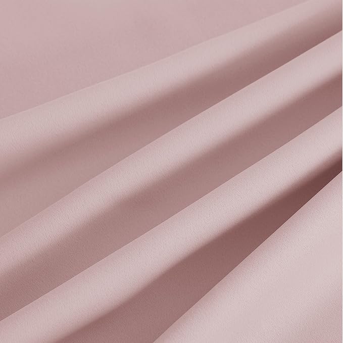 NICETOWN Room Darkening Draperies Curtains Panels, 2 Panels Blush Pink W52 x L84