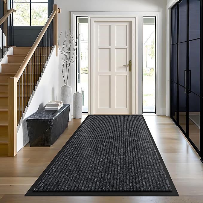 BesWin Front Door Mat, 3'x6' Indoor Outdoor Doormats, Heavy Duty Commercial Floor Mat Inside Outside Entrance, Non Slip Rubber Backing Welcome Mats for Entryway