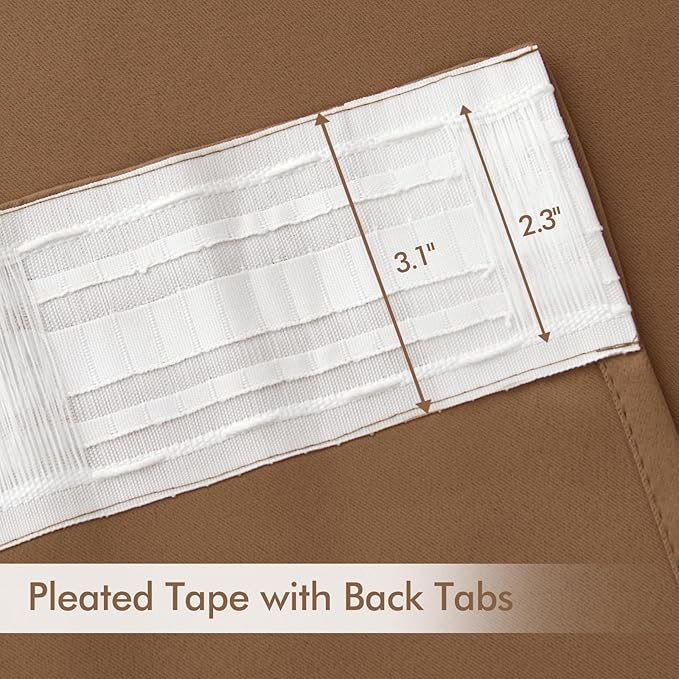 MIULEE Back Tab Blackout Curtains 84 Inch Length 2 Panels Set for Living Room Bedroom, Rod Pocket/Pinch Pleated Thermal Insulated Room Darkening Light Blocking Curtains 52x84 Inch, Cappuccino Brown