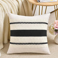 Fancy Homi Set of 1 Boho Black Euro Decorative Throw Pillow Cover 26x26 Inch for Couch Bed Bedroom, Aesthetic Modern Organic Farmhouse Room Decor, Soft Cotton Accent Macrame Woven Cushion Case