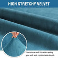 Stretch Velvet Sofa Covers for 3 Cushion – Sofa 72'-90', Peacock Blue