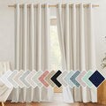 NICETOWN 100% Blackout Natural Linen Curtains 95 inches Length for Dining Room, 2 Panels Set, 62" Wide, Farmhouse Style Room Cooling Window Draperies with Thermal Insulated Liners