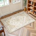 AMADA HOMEFURNISHING 2x3 Washable Area Rug, Low-Profile Entryway Rug with Non-Slip Backing & Durable Edge Binding, Vintage Rug Pattern, Small Rugs for Entryway, Kitchen & Living Room