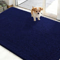OLANLY Dog Door Mat for Muddy Paws 48x30, Absorbs Moisture and Dirt, Absorbent Non-Slip Washable Doormat, Quick Dry Chenille Mud Mat for Dogs, Entry Indoor Entryway Carpet for Inside Floor, Navy Blue