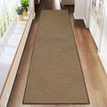 YDKGL 2x8 ft Hallway Runner Rug Extra Long Boho Woven Kitchen Runner Rugs Mat Non Slip Washable, Soft Entryway Laundry Floor Carpet for Indoor Backdoor Bedroom Hallway Living Room, Dark Brown/Coffee