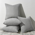 Topfinel Decorative Throw Pillow Covers Cushion Cases, Set of 4 Soft Velvet Modern Double-Sided Designs, Mix and Match for Home Decor, Pillow Inserts Not Included (12x12 inch, Grey)