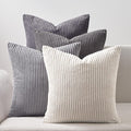 Topfinel Corduroy Throw Pillow Covers Pack of 2 Gray 16"x16" No Insert with Hidden Zipper | Decorative Cushion Covers for Fall, Halloween, Thanksgiving, Christmas