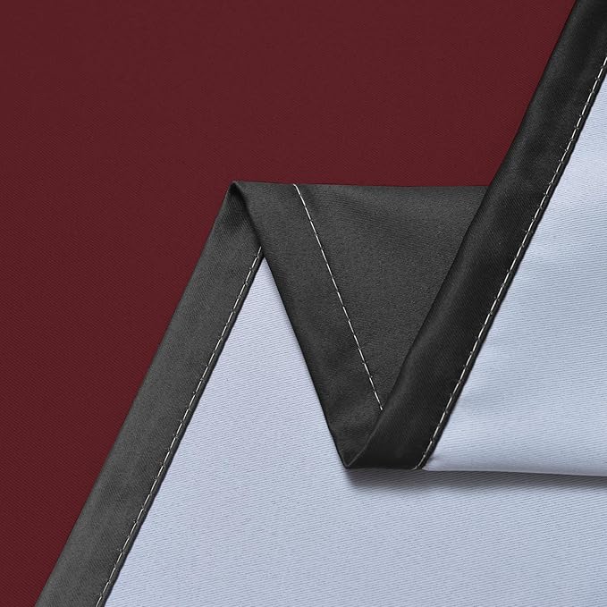 SimpleHome Ombre Room Darkening Curtains 84 inches Length for Bedroom,Grommet Gradient Light Blocking Burgundy and Black Gradient Window Curtains for Living Room,2 Panels, 52x84 inches