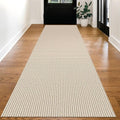KOZYFLY Long Runners for Hallways 2x12 ft Washable Kitchen Runner Non Slip Rubber Backed Hallway Rugs Cotton Entryway Runner Rug Floor Carpet for Indoor Hall, Backdoor, Kitchen, Ivory/Khaki
