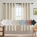 H.VERSAILTEX Living Room Linen Curtains Home Decorative Nickel Grommet Curtains Privacy Added Energy Saving Light Filtering Window Treatments Draperies for Bedroom, Ivory, 2 Panels, 52 x 72 - Inch
