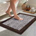 Bathroom Rugs 30x20 Non Slip Washable, Brown Bath Mat for Bathroom Floor Tub, Soft Absorbent Quick Dry Mats for Shower, Bathtub,Home Decor