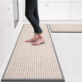 eqivei Kitchen Rugs and Mats Non Skid Washable Set of 2 PCS, Absorbent Runner Rugs for Kitchen, Front of Sink, Kitchen Mats for Floor, 17.3"x 47"+17.3"x 29" (Gray)