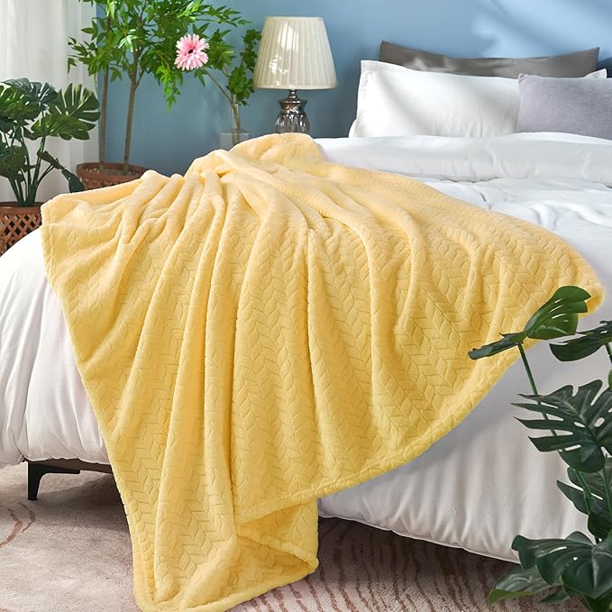 inhand Champagne Gold Fleece Throw Blanket for Couch, Super Soft Flannel Blanket, Lightweight Fuzzy Blankets Sofa Bed Office, Washable Cozy Plush Fleece Blankets&Throw for All Season(50x60 Inches)
