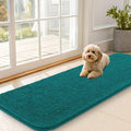 OLANLY Dog Door Mat for Muddy Paws 59x20, Absorbs Moisture and Dirt, Absorbent Non-Slip Washable Doormat, Quick Dry Chenille Mud Mat for Dogs, Entry Indoor Entryway Carpet for Inside Floor, Lake Blue