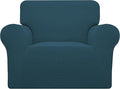 Easy-Going Stretch Oversized Chair Sofa Slipcover 1-Piece Couch Sofa Cover Furniture Protector Soft with Elastic Bottom for Kids Spandex Jacquard Fabric Small Checks Deep Teal