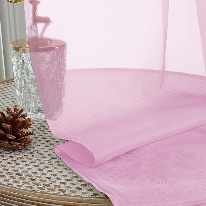 OVZME Light Pink Bedroom Curtains 2 Panel Sets 90 Inch Length, 59 Inch Extra Wide Light Filtering Light Weight Soft Window Treatment Panels for Study Room Living Room Guest Room, 59Wx90L Inches