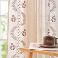 jinchan Belrose Linen Curtains for Bedroom Floral Curtains 84 Inch Length Linen Blend Burgundy Red Embroidered Drapes Farmhouse Flower Patterned Drapes for Living Room Window Treatments Set 2 Panels