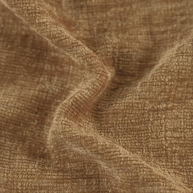 CaliTime Throw Pillow Covers Decorative 22 X 22 Inches Pack of 2 Cozy Chenille Cushion Cases for Couch Sofa Bed Living Room Home Apricot Brown