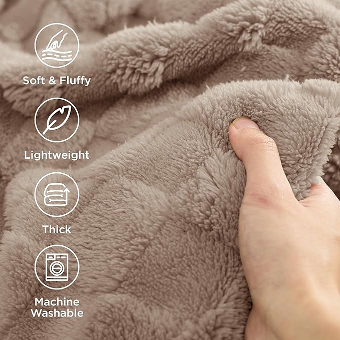 Bedsure GentleSoft Light Brown Throw Blanket for Couch - Super Soft Cozy Blankets Gifts for Kids Girls, Cute Small Fleece Throws for Bedroom Home Decor, 50x70 Inches
