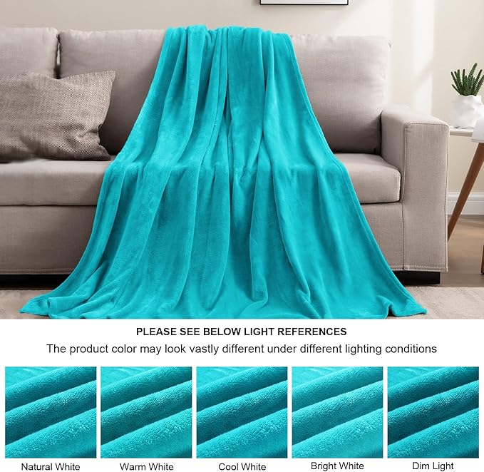 BEDELITE Fleece Blanket King Size Blankets for Bed, Luxury Plush Cozy Fuzzy Blanket 108x90 inches, Super Soft Warm Lightweight Throw Blanket All Seasons Suitable, Teal