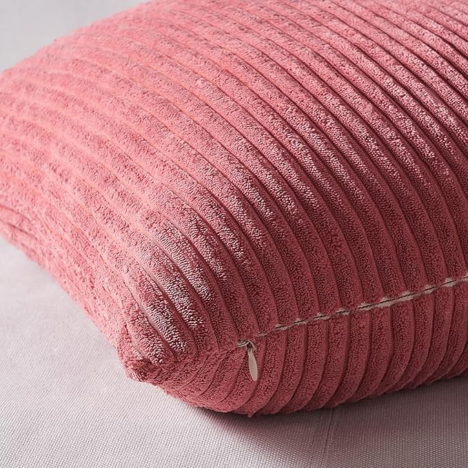 Topfinel Decorative Throw Pillow Covers Cushion Cases, Set of 4 Soft Velvet Modern Double-Sided Designs, Mix and Match for Home Decor, Pillow Inserts Not Included (24x24 inch, Pink)