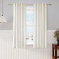 Cream Semi Sheer Linen Curtains 63 inch Length for Living Room Back Tab Rod Pocket Modern Farmhouse Coastal Decor Cotton Textured Gauze Curtain Bedroom Dining Room Office 36x63,2 Panels