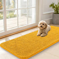 OLANLY Dog Door Mat for Muddy Paws 47x20, Absorbs Moisture and Dirt, Absorbent Non-Slip Washable Doormat, Quick Dry Chenille Mud Mat, Entry Indoor Entryway Carpet for Inside Floor, Golden Yellow