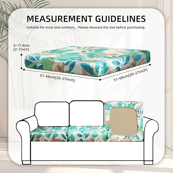 8Pcs Stretch Patio Cushion Covers,Outdoor Couch Covers Replacement,Outdoor Couch & Sofa Slipcovers,for Patio Furniture Cushion Covers,Washable Reusable urniture Protector(Leopard,8PCS)