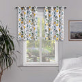 Topfinel White Blackout Tiers 36 Inch Length Curtains Classical Watercolor Botanical Floral Hummingbird Grommet Half Window Treatment, for Rv Kitchen Cafe Basement Bathroom Dinning Room, 2 Panels