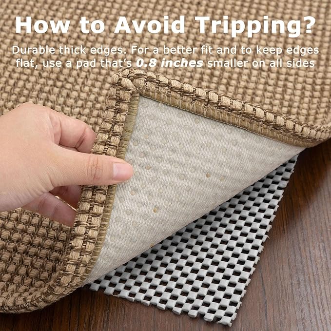 KOZYFLY Area Rug Runner Sets of 2 Pcs 2x3 and 2x5 Washable Kitchen Rugs Non Slip Rubber Backed Hallway Rug Woven Cotton Entrance Rugs for Front Porch Bathroom Kitchen Bedroom, Tan/Orange/Brown
