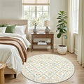 Round Area Rug for Living Room – 4ft, Beige