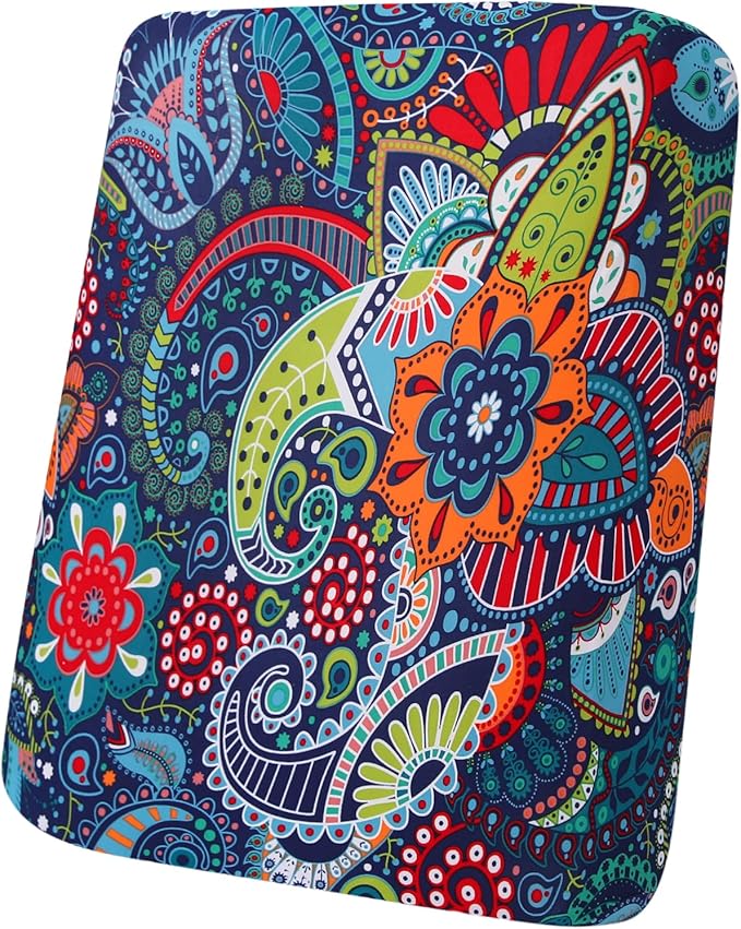 hyha Printed Couch Cushion Covers, Floral Sofa Covers Washable for Cushion Couch, Stretch Pattern Outdoor Cushion Covers for Patio Furniture with Elastic Bottom(Small, Paisley)