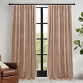 RYB HOME Blush Velvet Curtains 96 inches 2 Panels Set, Thermal Insulated Privacy Protect Decorative Drapes with Hook Tape for Dorm Hotel Room, W 52 x L 96 inches