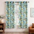 Topfinel Mint Green Curtains 63 Inch Length 2 Panels Cottagecore Tropical Sage Leaf Flower Hummingbird Lemon Patterned Energy Efficient Grommet Cute Green Drapery Treatment Nursery Classroom