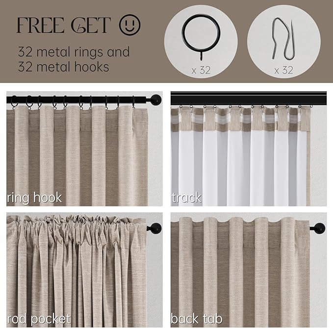 Topfinel Long Curtains for Living Room Custom 105 Inch, Sun Blocking Elegant Internet Famous Curtains Burg for Bedroom Aesthetic Thermal Blackout Drapes Fabric Thick 2panels Back Tab Hooks Pleated