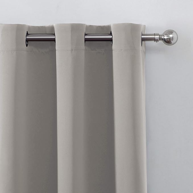 LEMOMO Light Beige Thermal Blackout Curtains/52 x 95 Inch/Set of 2 Panels Room Darkening Curtains