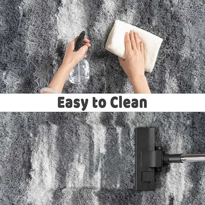 Soft Runner Rugs for Bedroom Hallways, 2x4 Abstract Grey Fluffy Shag Throw Area Rug Non Slip for Bedside Dorm, Long Shaggy Furry Carpet for Nursery Living Room