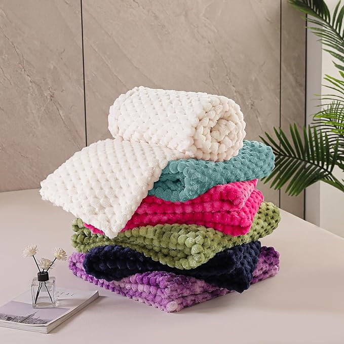 Exclusivo Mezcla Fleece Twin Blanket for Bed, Extra Large Fuzzy Celadon Bed Blankets, Soft Cozy Plush Sofa Throws for All Seasons, 60x80 Inches