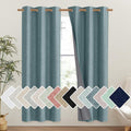 NICETOWN 100% Absolutely Blackout Linen Curtains with Thermal Insulated Liner, Skylark Blue, 42" Wide, 72" Length Energy Saving Curtains for Classroom 2 Panels Set, Vertical Blinds