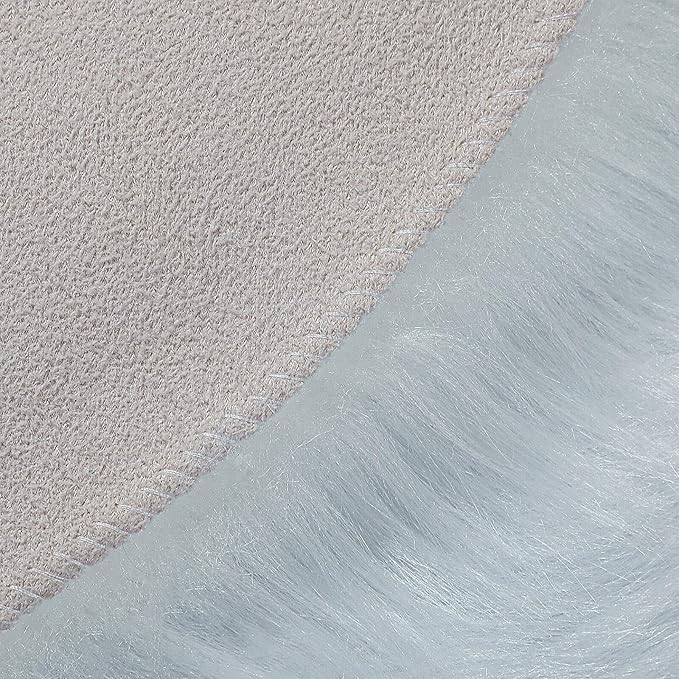 linmopm Faux Fur Rug Sheepskin Shag Fluffy Fuzzy White 4x6 ft Rugs for Bedroom Bedside Bed Floor Living Room Plush High-Density Cushion Carpet Super Sofa Cover