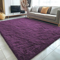 OLANLY 5x8 Machine Washable Large Area Rugs for Living Room, Bedroom, Soft Fluffy Shaggy Bedside Rug, Indoor Floor Carpet for Kids Girls and Boys, Dorms, Nursery, Home Decor Aesthetic, Dark Purple