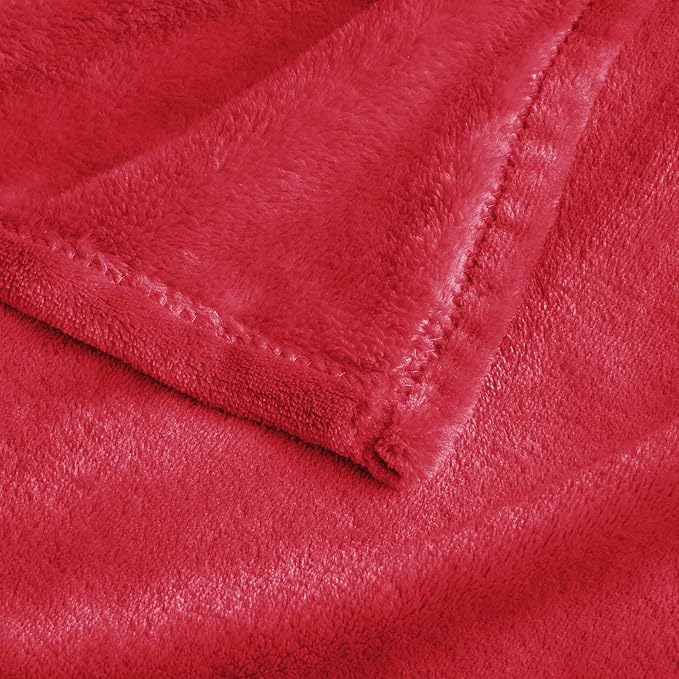 BEDELITE Big Fleece Blanket 120" x 120" (10' x 10'), Super Soft Fluffy Fuzzy Oversized King for Bed, Couch, Sofa, Camping, Extra Large Blanket Fits Your Whole Family, Red