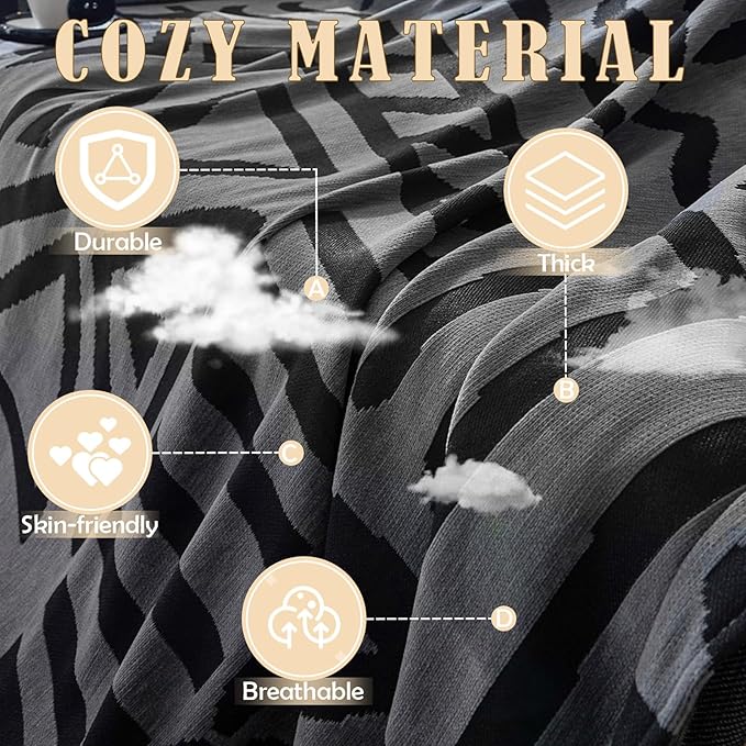 HANDONTIME Boho Geometric Couch Covers for Sofa Pet Friendly Dark Grey and Black Sofa Covers Washable Chenille Couch Blanket Cover for 2 Cushion Couches Pet Protector Furniture Cover Soft, 71" X 118"