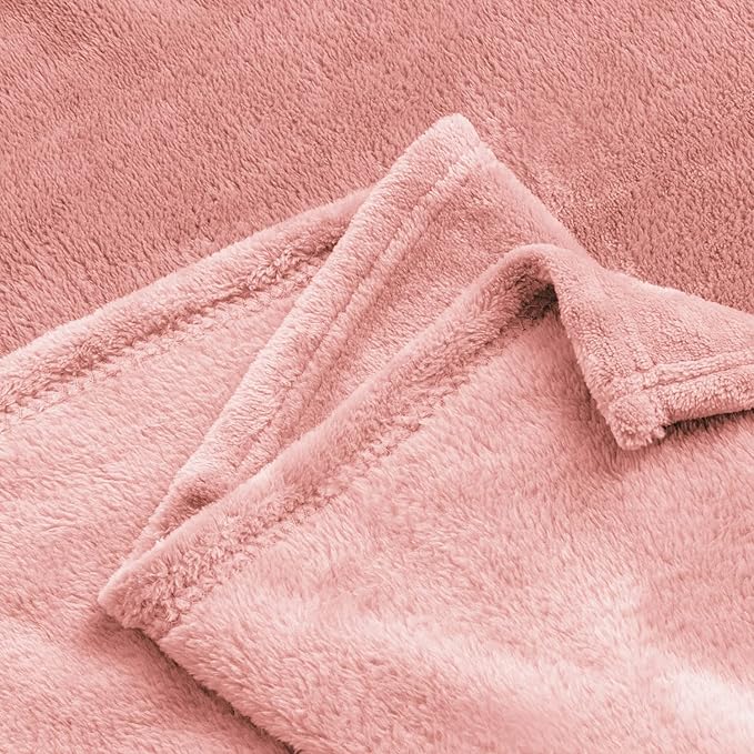 BEDELITE Fleece Blankets Queen Size Pink Throw Blankets for Bed, Luxury Plush Cozy Fuzzy Blanket 90x90 inches, Super Soft Warm Lightweight Throw Blanket All Seasons Suitable