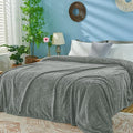 inhand Grey Fleece King Blanket for Bed, Super Soft Flannel Cozy Blankets for Adults, Lightweight Leaves Pattern Fuzzy Blanket for Office,Travel, Warm Plush Blankets for All Season, 90x108 Inches