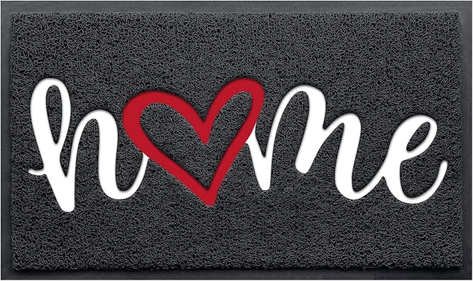 CozyBounty Black Door Mat Welcome Mats Home Non-Slip Doormat for Entryway Low-Profile Floor Mat for Yard, Garage, High Traffic Areas (30"x17.5", Black)