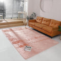 linmopm Faux Fur Rug Sheepskin Shag Fluffy Fuzzy 6x9 ft Pink Rugs for Bedroom Bedside Bed Floor Living Room Plush Rectangle High-Density Cushion Carpet Super Sofa Cover